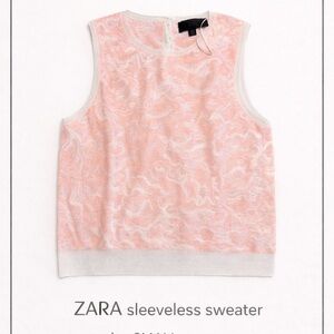 ZARA Pale Pink Marble Effect Sleeveless Top